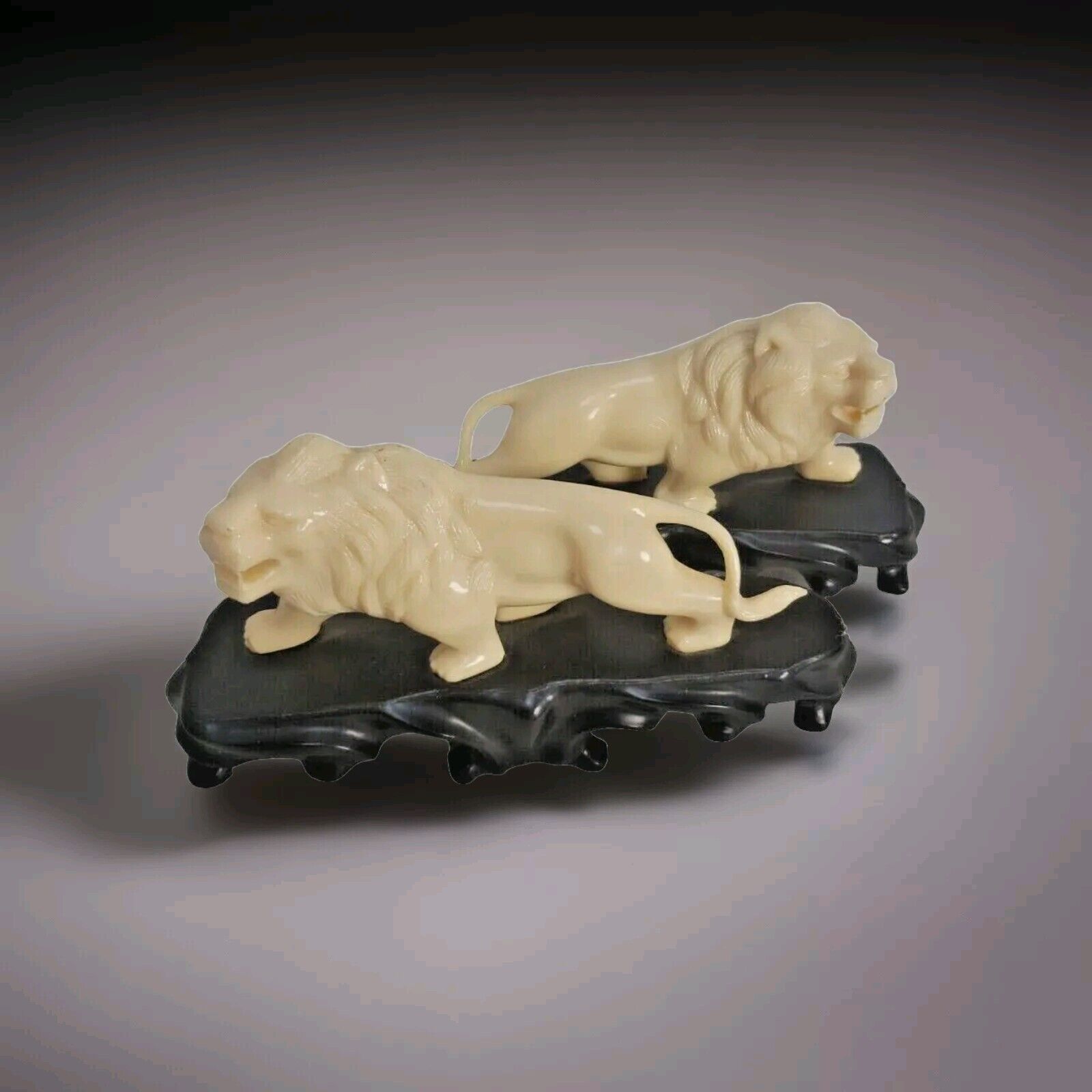 White Lion Figurine Mid-Century Vita Brand Plastic Hong Kong