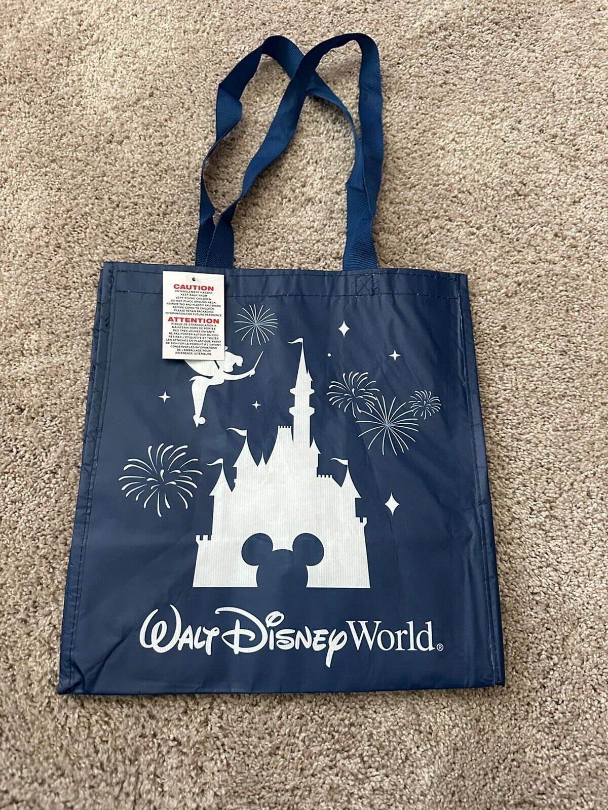 Walt Disney World/ Disneyland Park Shopping Reusable Tote Bag Blue Medium NEW