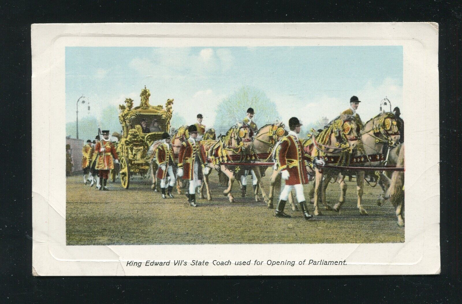 King Edward Vii\'s State Coach Used For Opening Parliament Postcard, Unposted