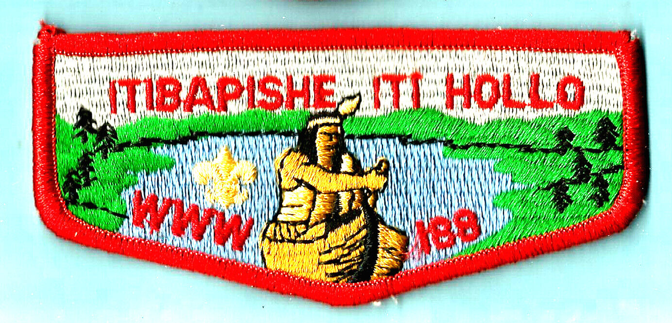 OA Lodge 188 ITIBAPISHE ITI HOLLO 1970\'s, MINT Central NC Council Boy Scout flap
