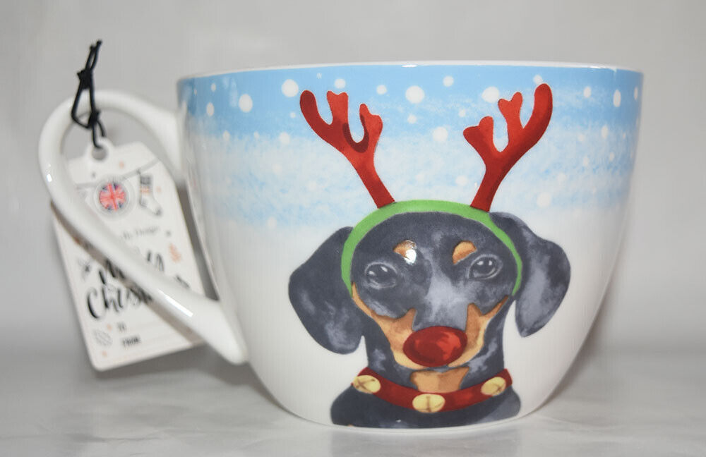 Portobello Dachshund Dog Mug Holiday Oversize NEW