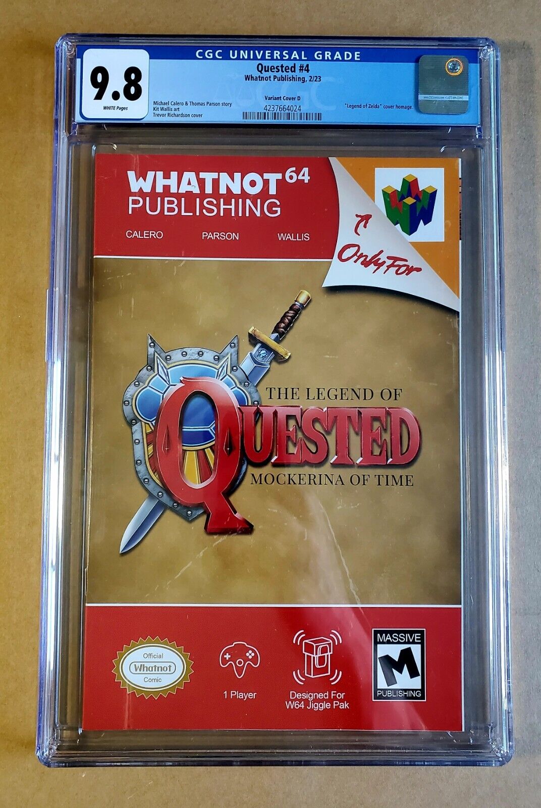 Quested #4 CGC 9.8 Legend of Zelda Ocarina of Time Cover Homage