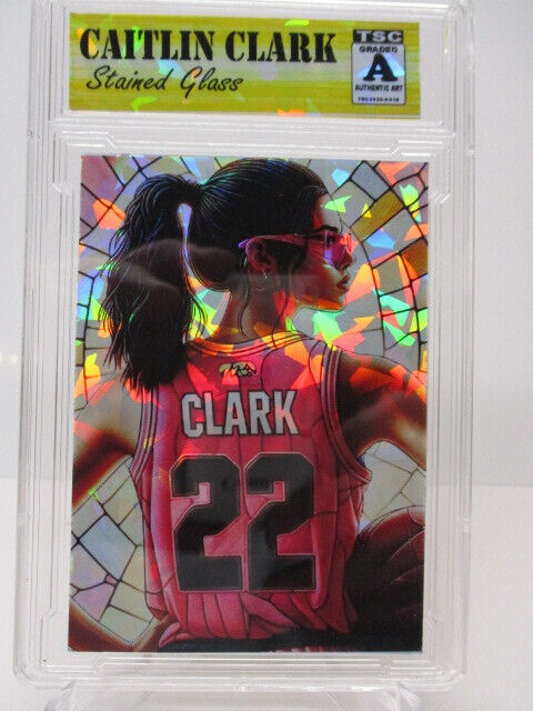 2024 Caitlin Clark Pink  SP/99 Stained Glass Ice Refractor Sport-Toonz zx2 rc