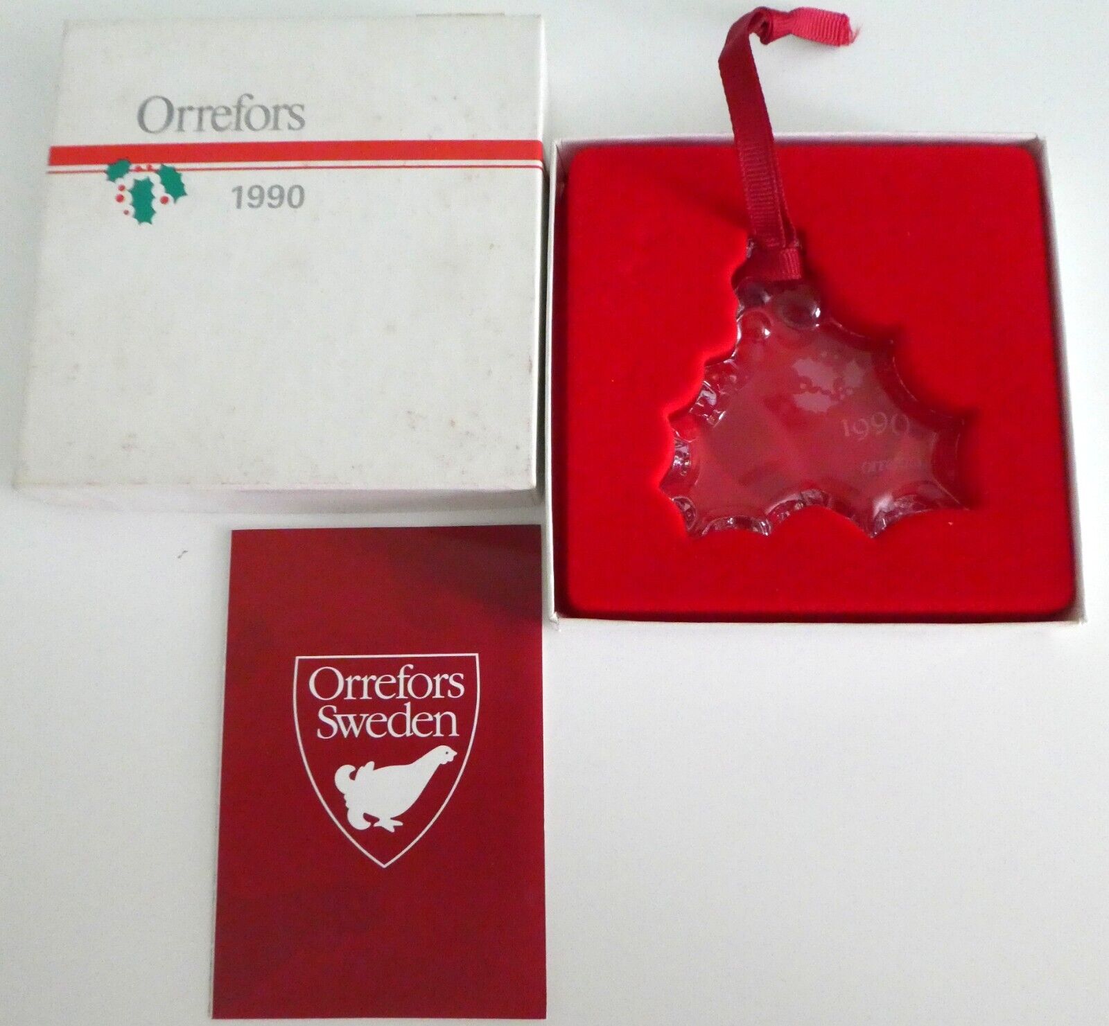 Orrefors 1990 Annual Crystal Ornament NOS MINT in Box