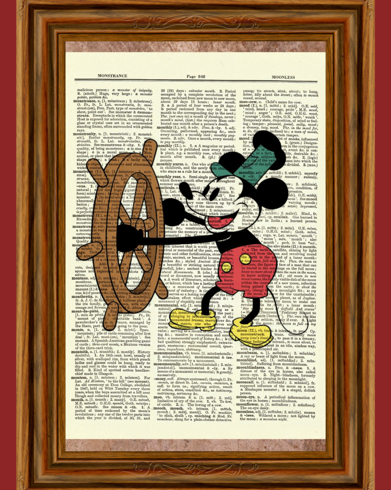  Steamboat Willie Mickey Mouse Dictionary Art Print Poster Picture Disney 