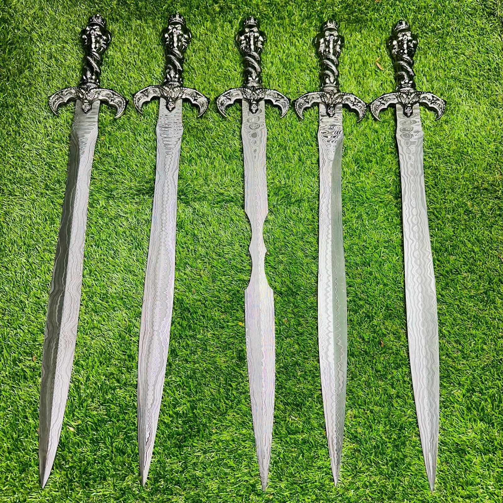 LOT OF 5 PCS SWORDS Hand Forged Sword, Damascus Sword, Long Sword, Viking Sword