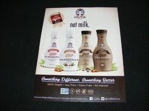 CALIFIA Farms magazine clipping print ad from 2013 not milk 