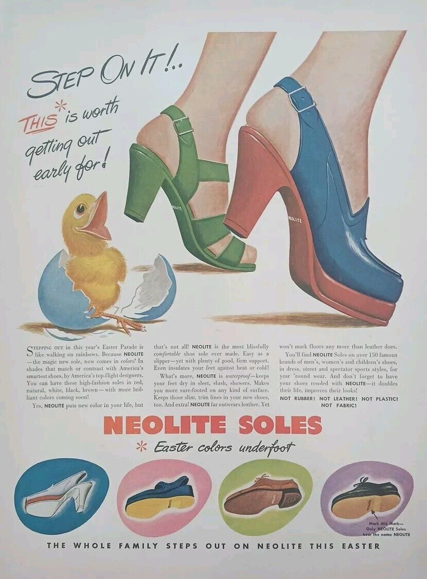 1946 Neolite Soles Print Ad. Easter 