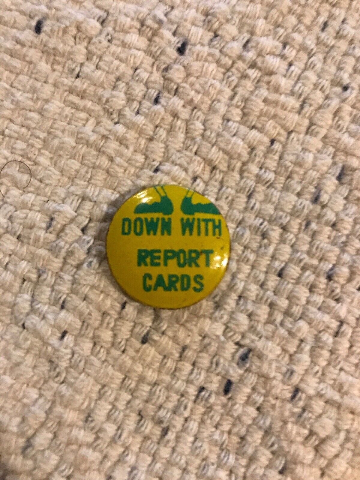 Very Rare🔶 DOWN WITH REPORT CARDS Button
