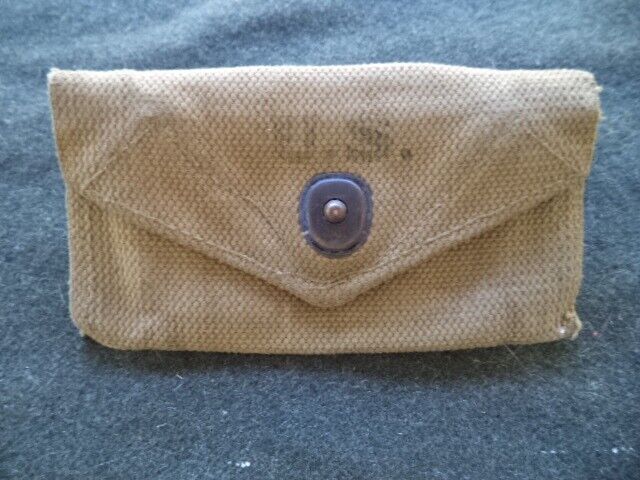 WWII US Army  USMC M1924 First Aid Pouch  Nasco Awning  1940 Scarce One