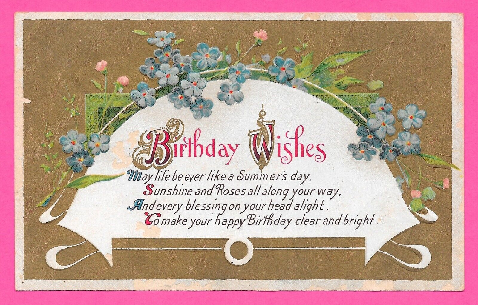 Birthday Wishes - Posted early 1900s Central SC - Post Card