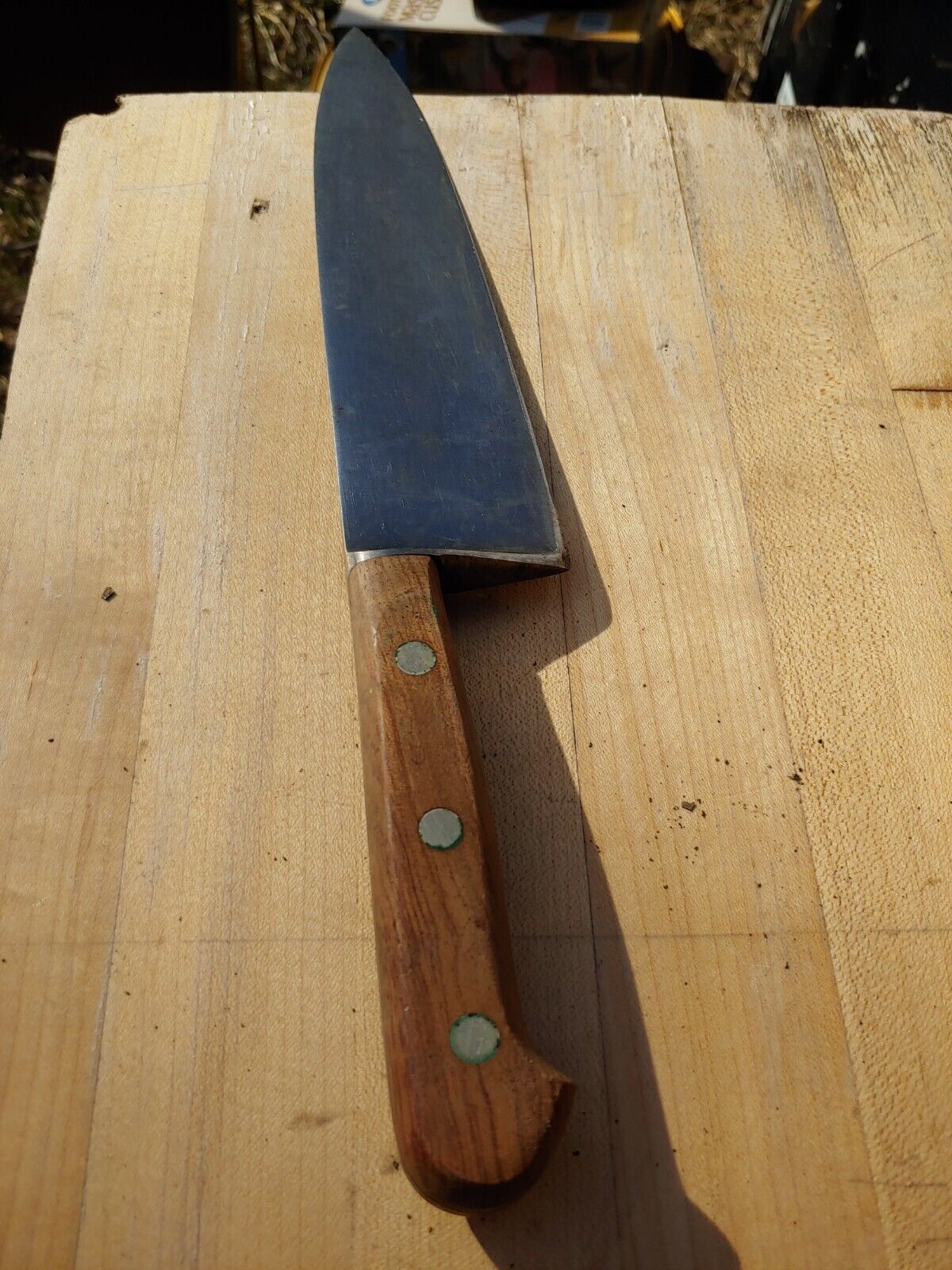 Vintage DEXTER 4898 Chef Butcher Knife 8.5” CARBON STEEL 14\