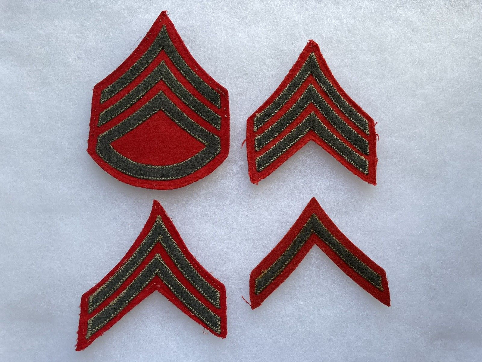 Authentic 1920\'s to WWII U.S. Marine Corps Rank Insignia Chevrons Patch Set Lot