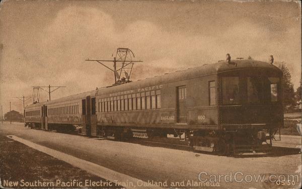 Oakland,CA New Southern Pacific Electric Train Alameda County Railroad Postcard