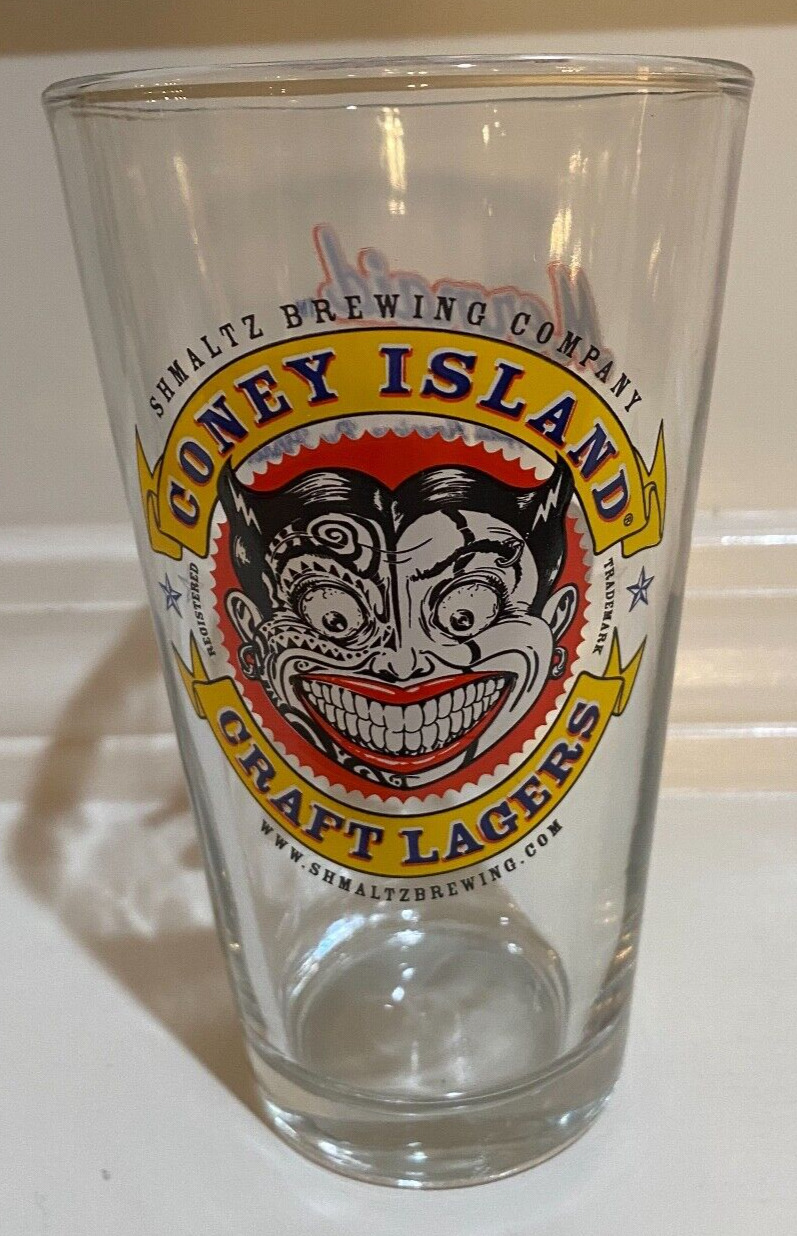 Coney Island Craft Lager Mermaid Pilsner Beer Glass Shmaltz Brewing Co. New York
