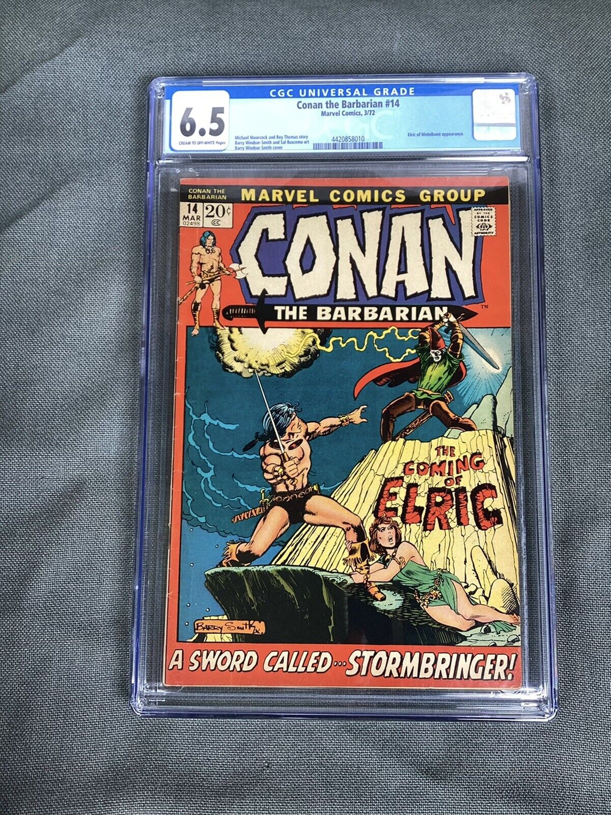 Conan the Barbarian #14 CGC 7.5 White Pages Barry Smith Cover & Art Marvel 1972