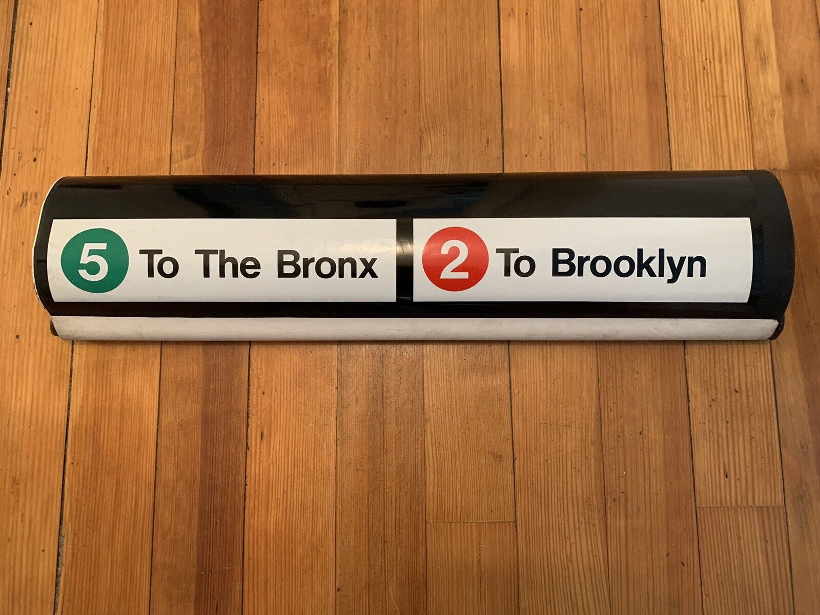 NYC NY VINTAGE SUBWAY ROLL SIGN NYCTA #2 TRAIN BROOKLYN #5 BRONX MTA TAPE OVER