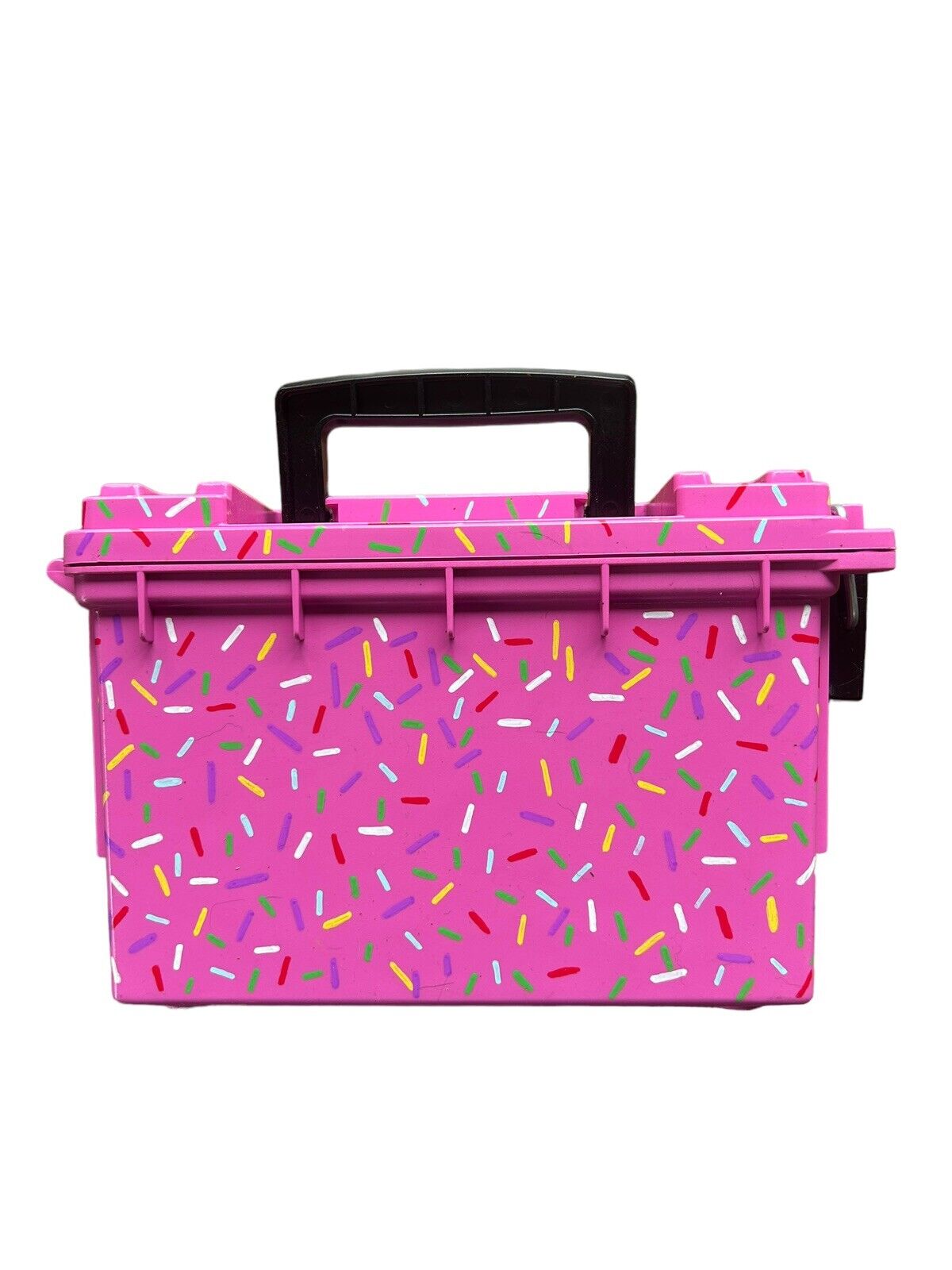 Custom Painted Dessert Theme Donut Sprinkles Pink Sheffield Ammo Box