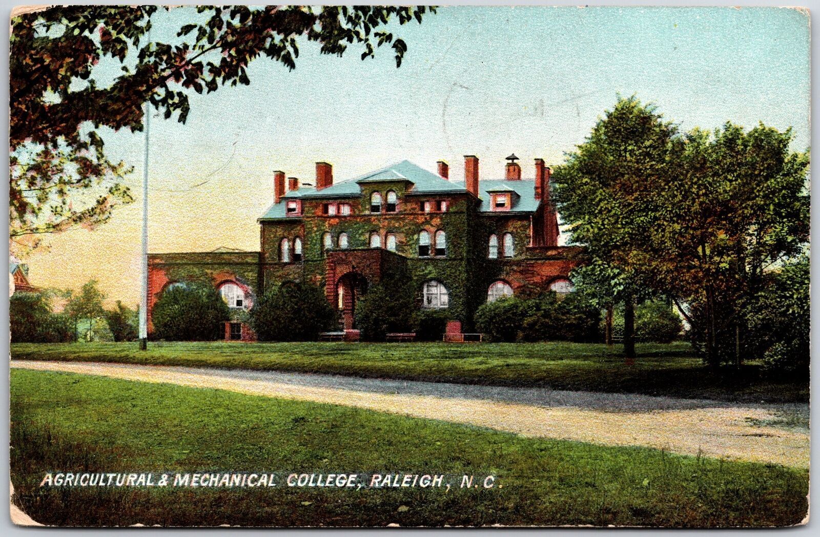 1908 Agricultural & Mechanical College Raleign North Carolina NC Posted Postcard