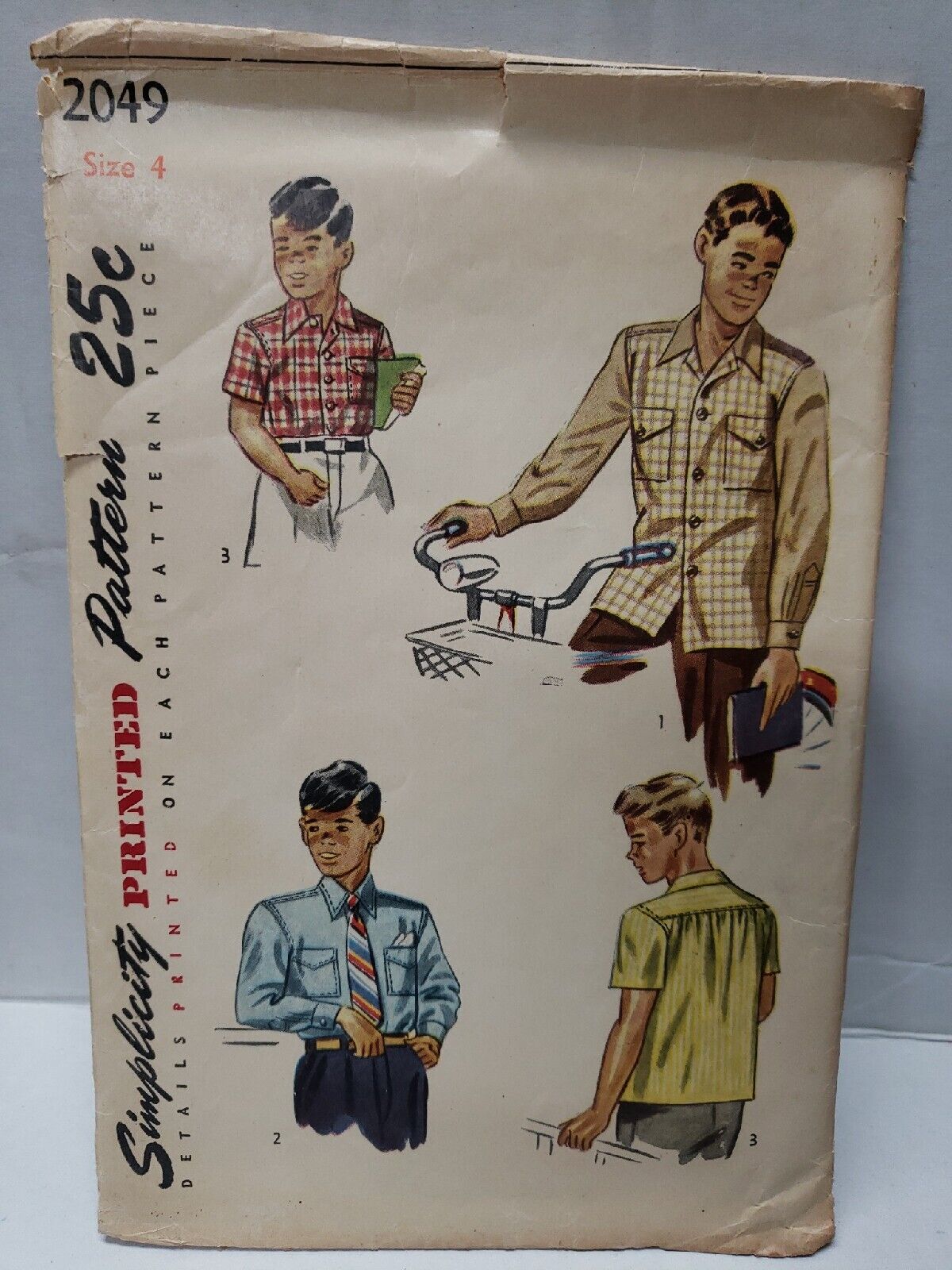 Simplicity Sewing Pattern Vintage #2783  Boy\'s Shirt Button Front Sz 4 -Cut-