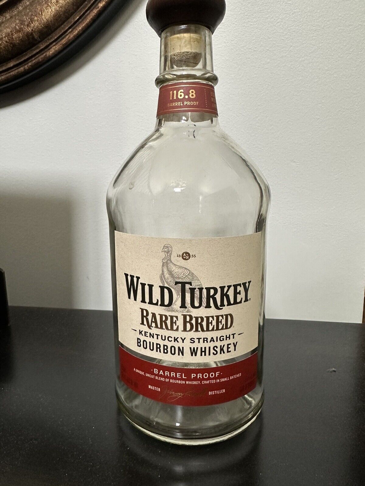 Wild Turkey Rare Breed KY Bourbon Whiskey Empty Bottle & Cork 750ml