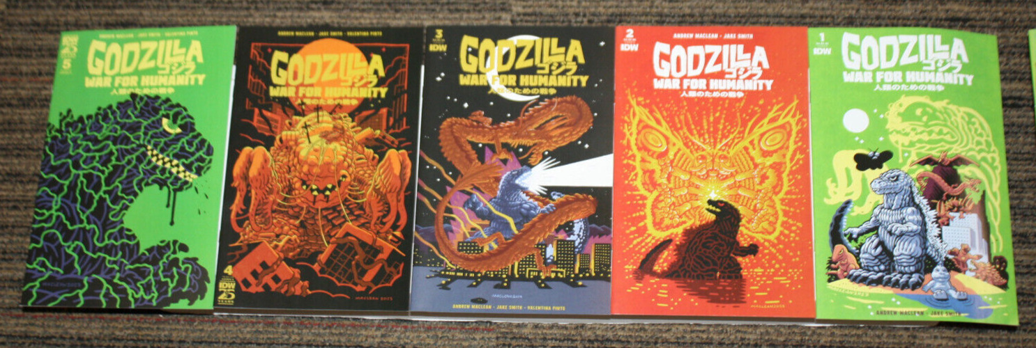 IDW Godzilla: War for Humanity #1-5 COMPLETE SET - ALL As, 1sts