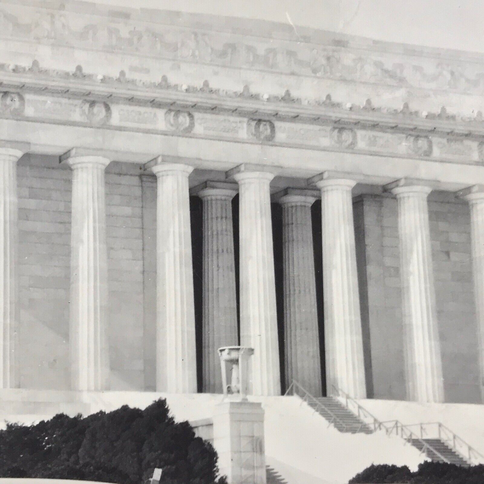 Old Original Photo BW Lincoln Memorial Building Vintage Americana Photograph
