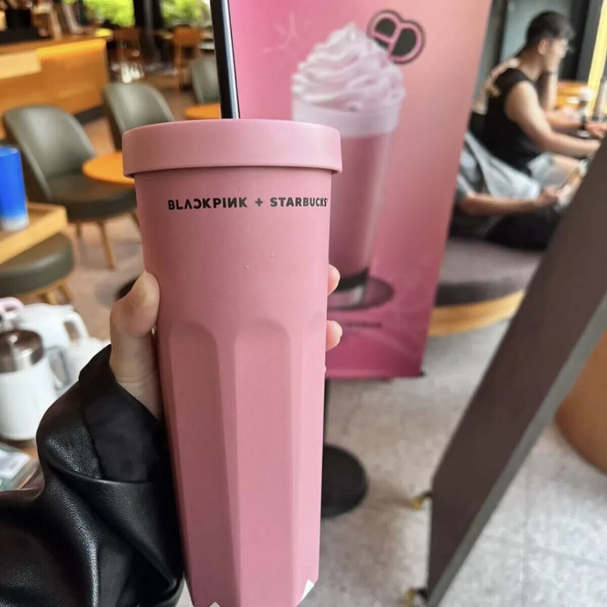 New Starbucks Blackpink Limited 14oz Pink Plastic Straw Cup Tumbler US Stock