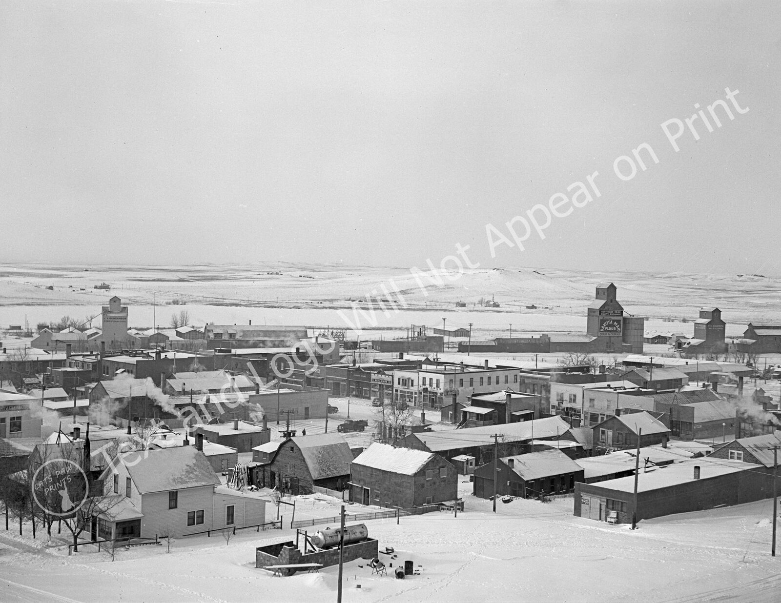 1942 Winter in Hettinger, North Dakota Vintage Old Photo 8.5
