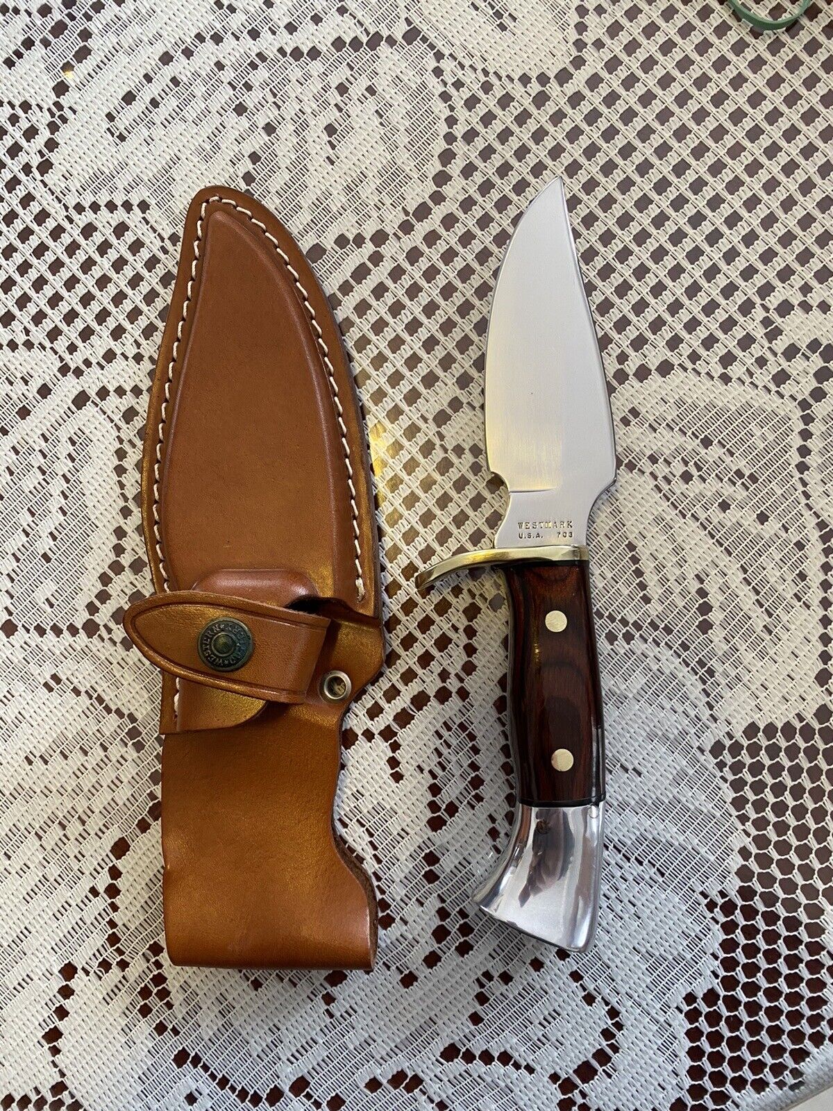 Custom Western Westmark 703 Rosewood Handle With Sheath New Beautiful Knife