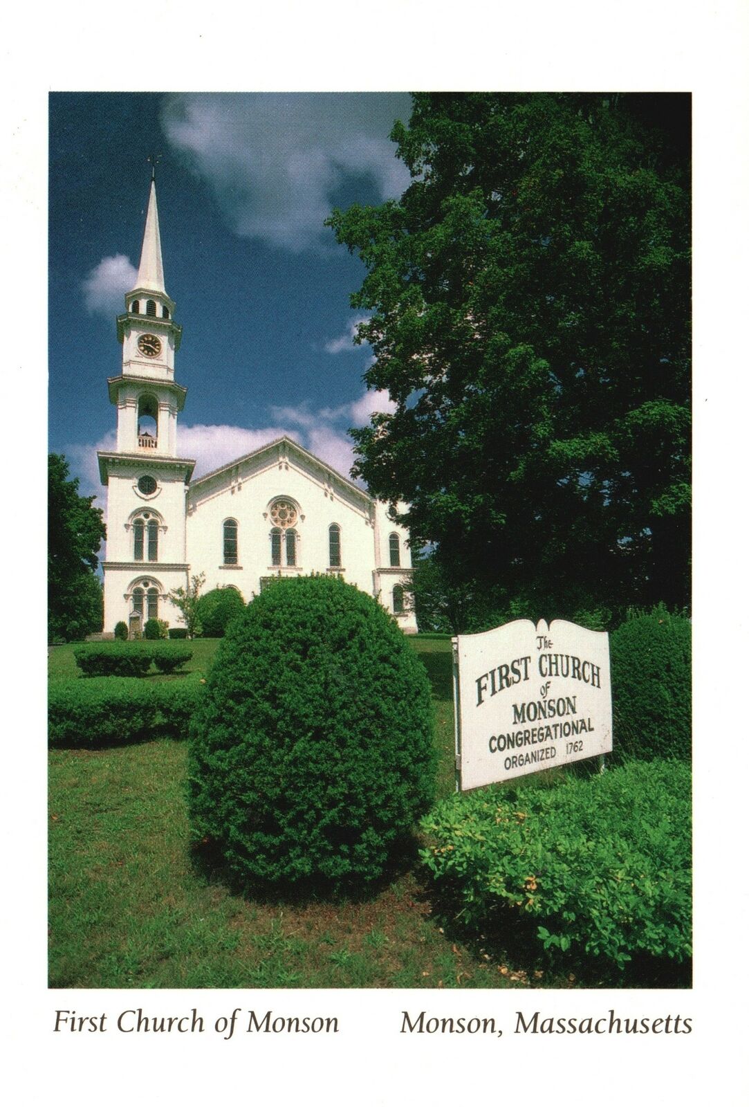 Monson MA-Massachusetts, First Church Congregational Community Houses Postcard