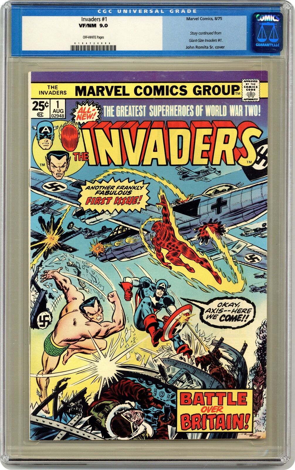 Invaders #1 CGC 9.0 1975 0104726004