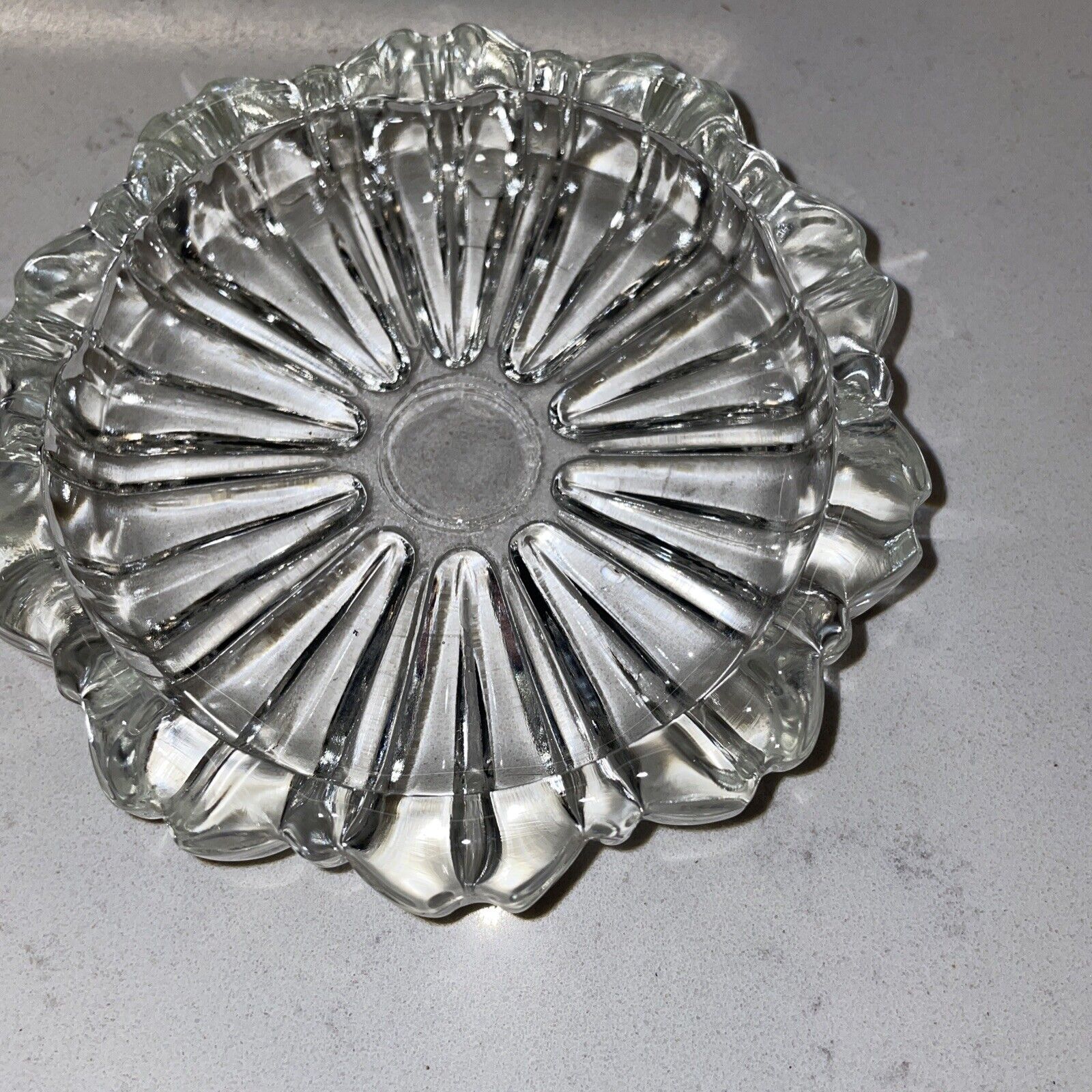 Vintage Mid Century Modern Clear Glass Ashtray beautiful