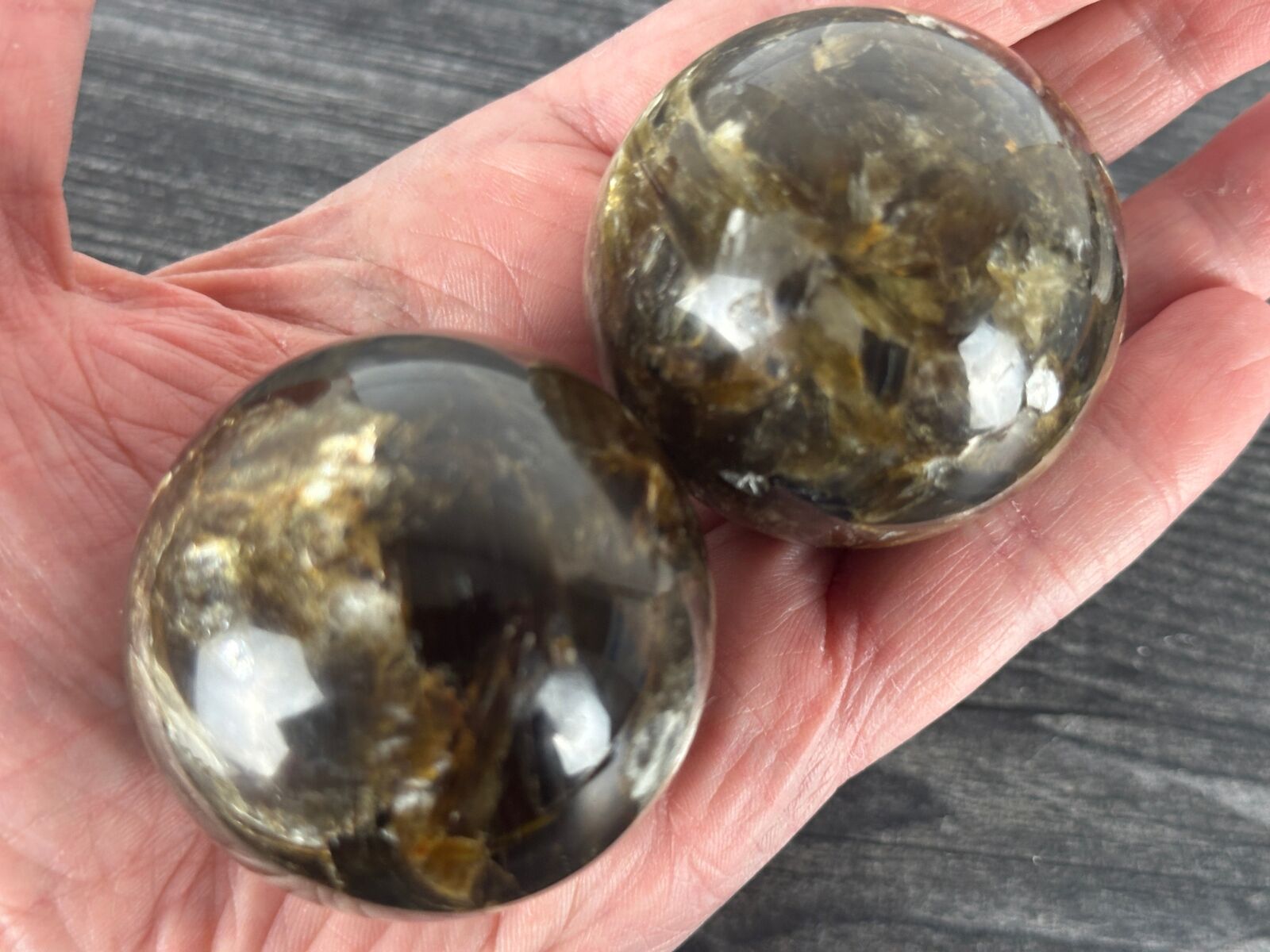 Black & Gold Mica Sphere (Natural Crystal)