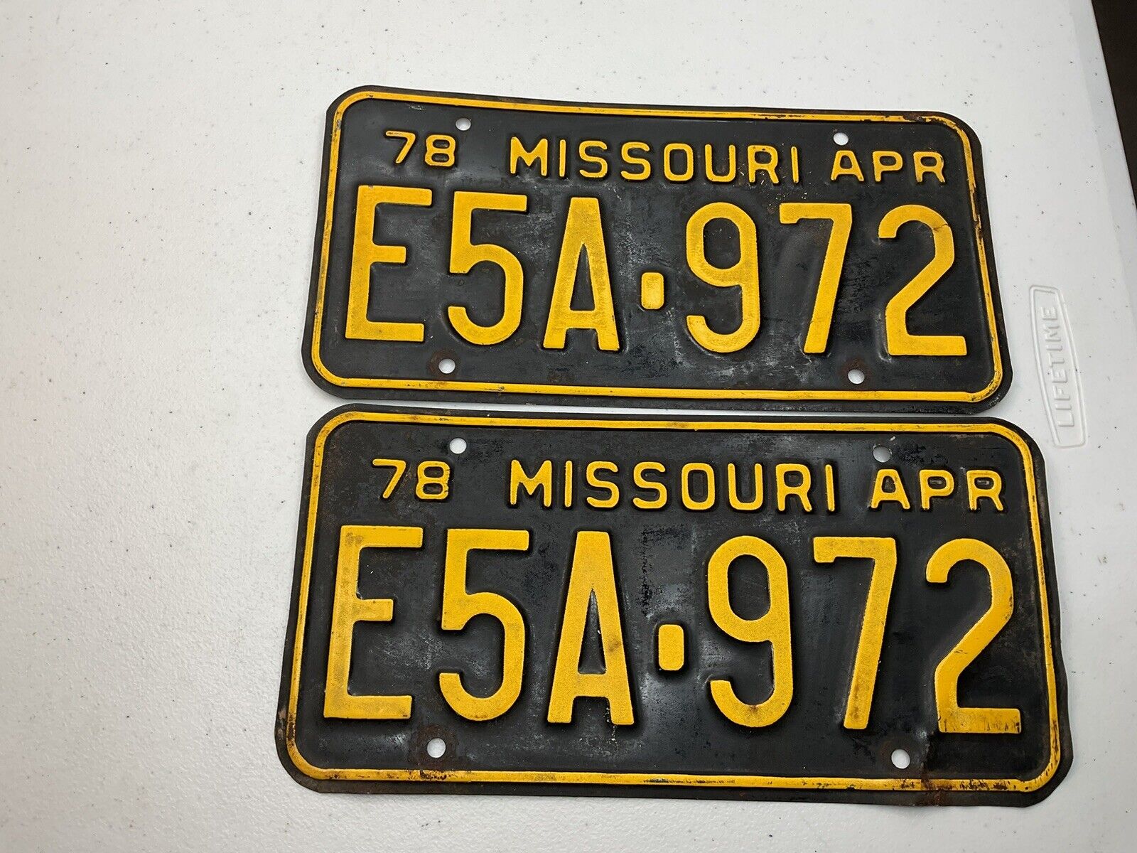 1978 Missouri License Plate Pair Tag# B8R585 Feb