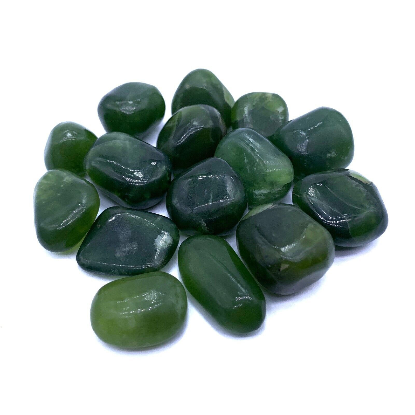 15 Pcs Best Quality Green Jade Tumbles ,Jade Tumble Crystals,Green Jade Tumbles