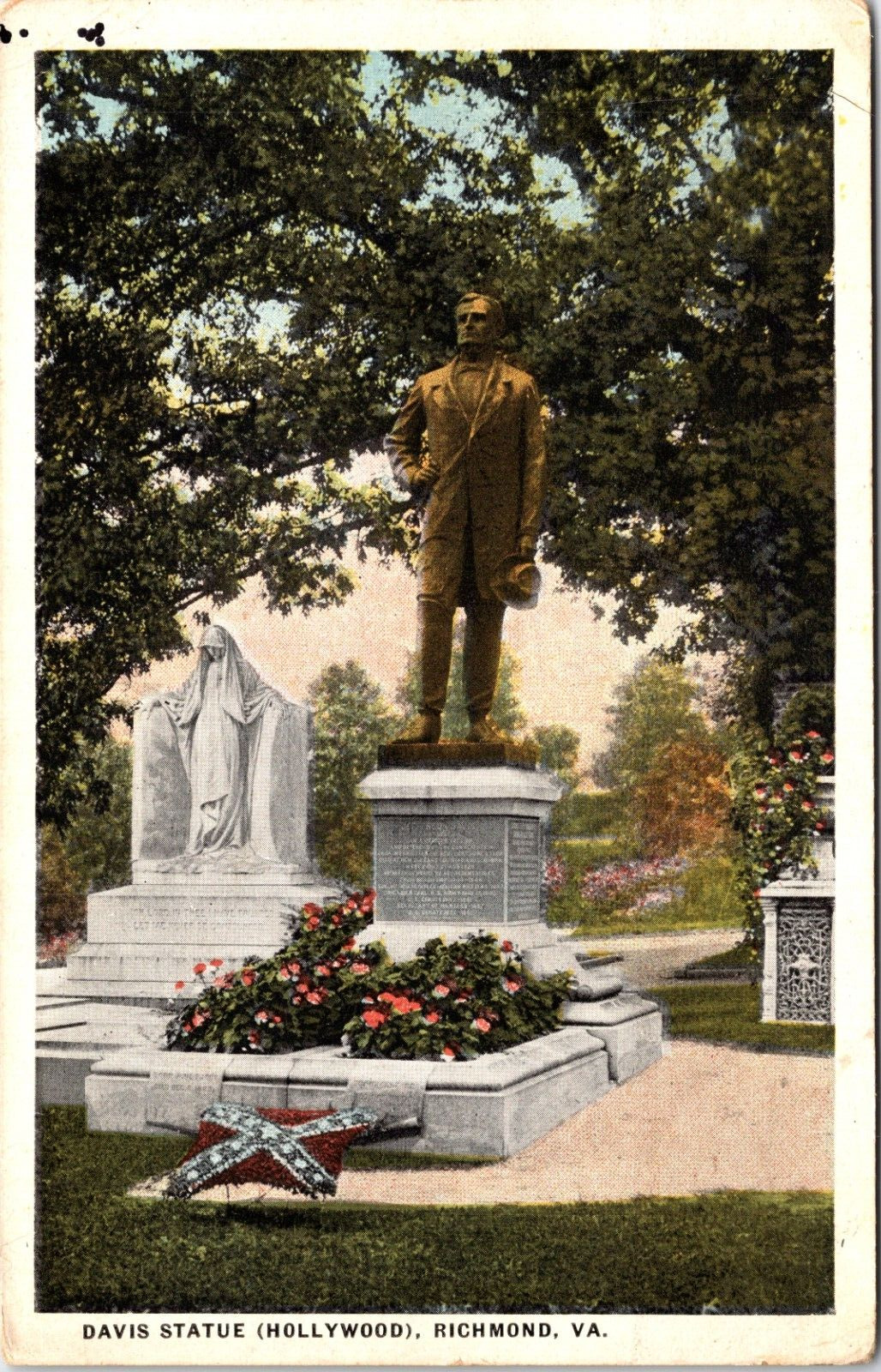 Jefferson Davis Grave Richmond Virginia Confederate Monument Postcard