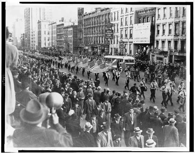 German American Bund Parade,New York City,East 86th Street,NYC,October 1937