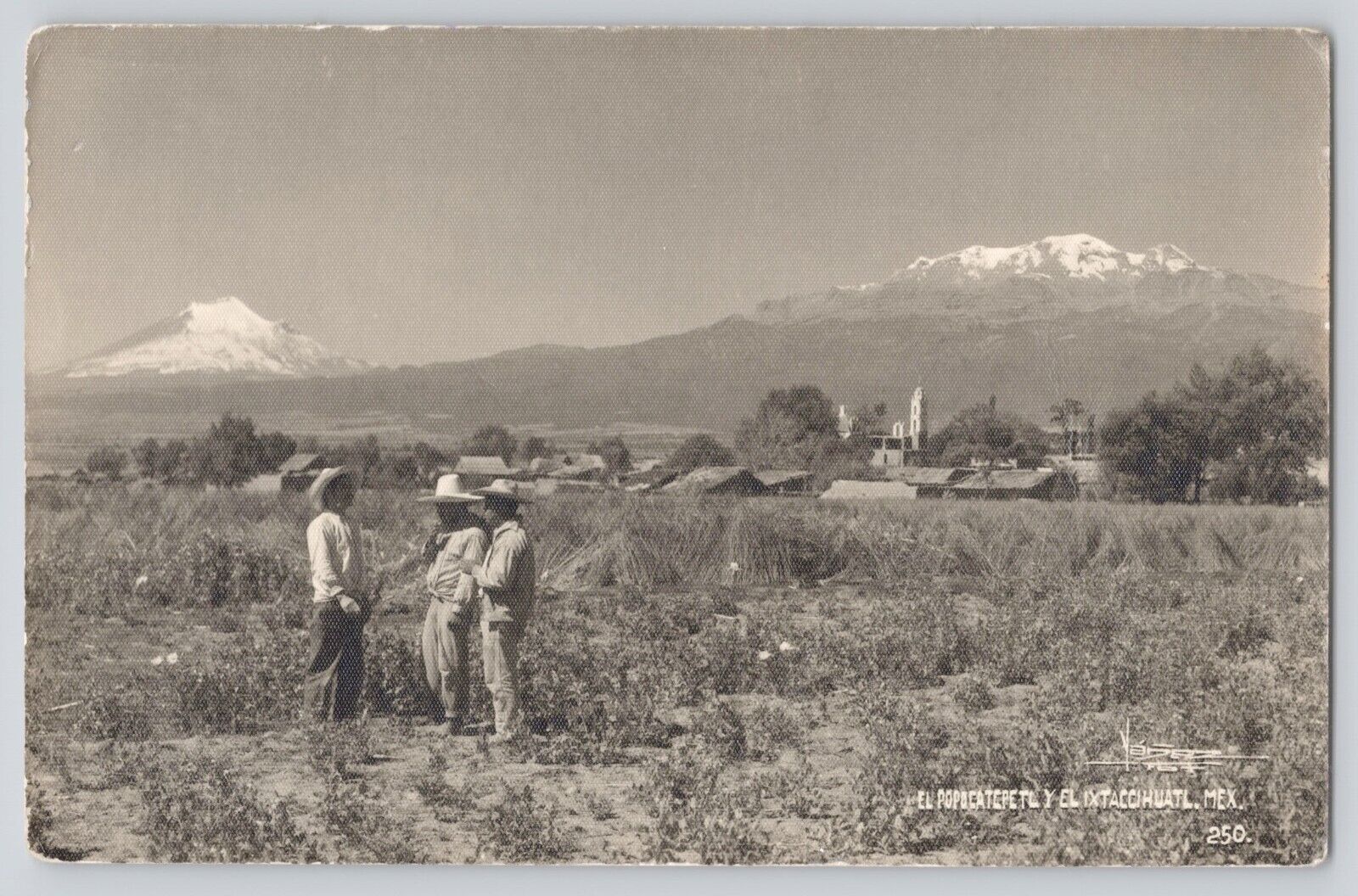 Postcard RPPC Photo Mexico Popocatépetl & Iztaccíhuatl Vintage 1939