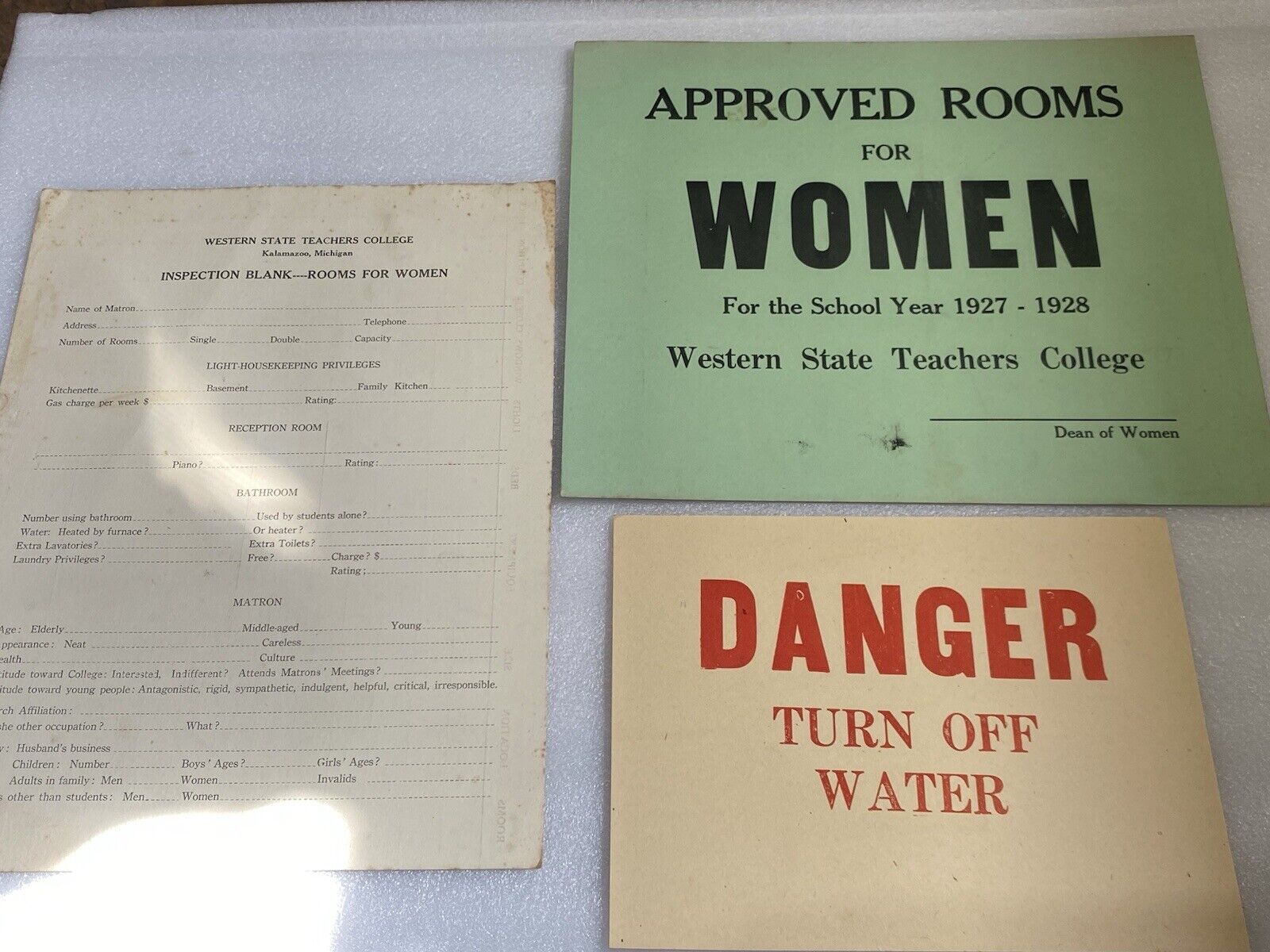 Vtg 1927-28 Approved Rooms For Women Western State Teachers College Kalamazoo Mi