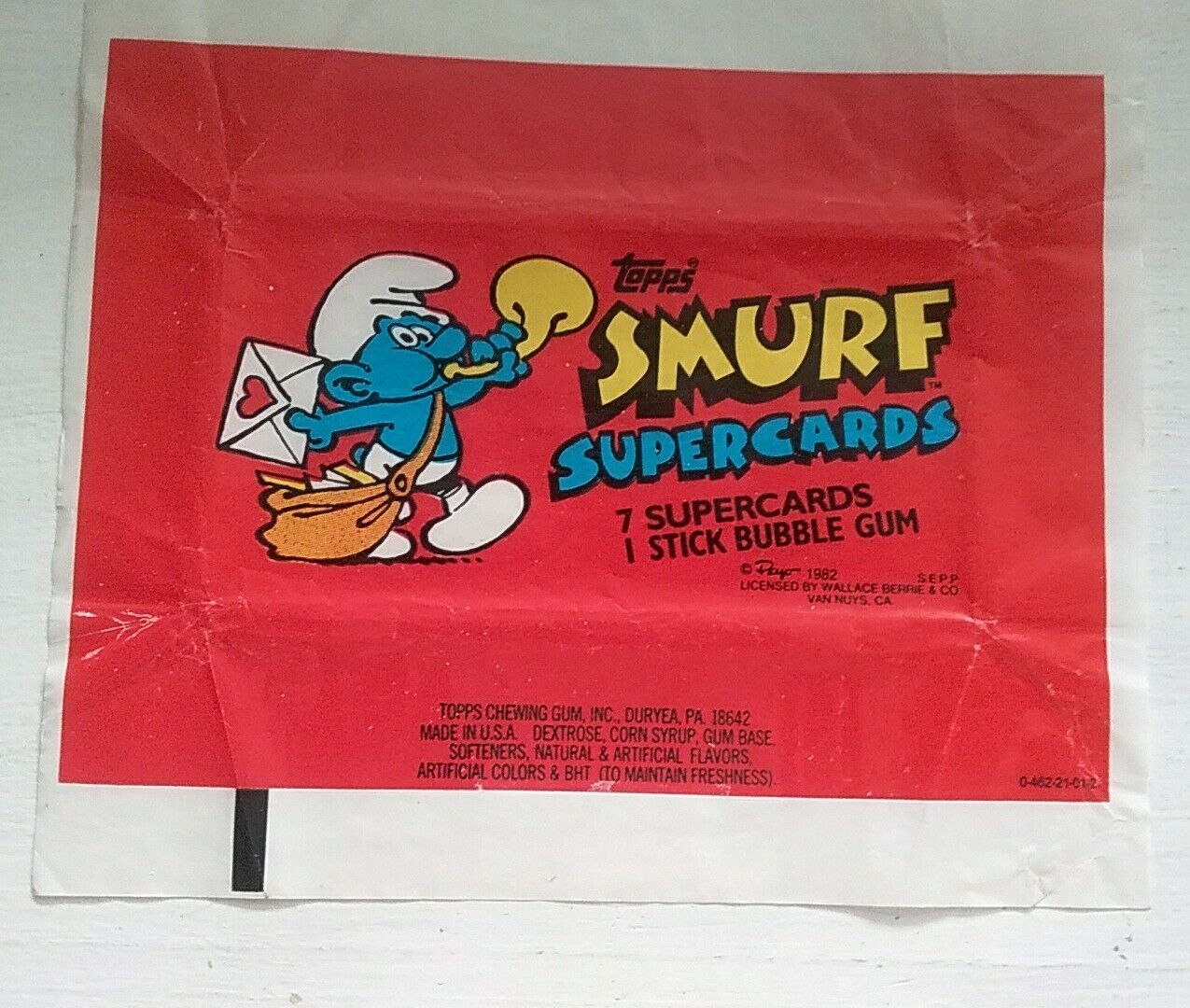 SMURFS (Supercards) © 1982 Topps Wax Card Wrapper