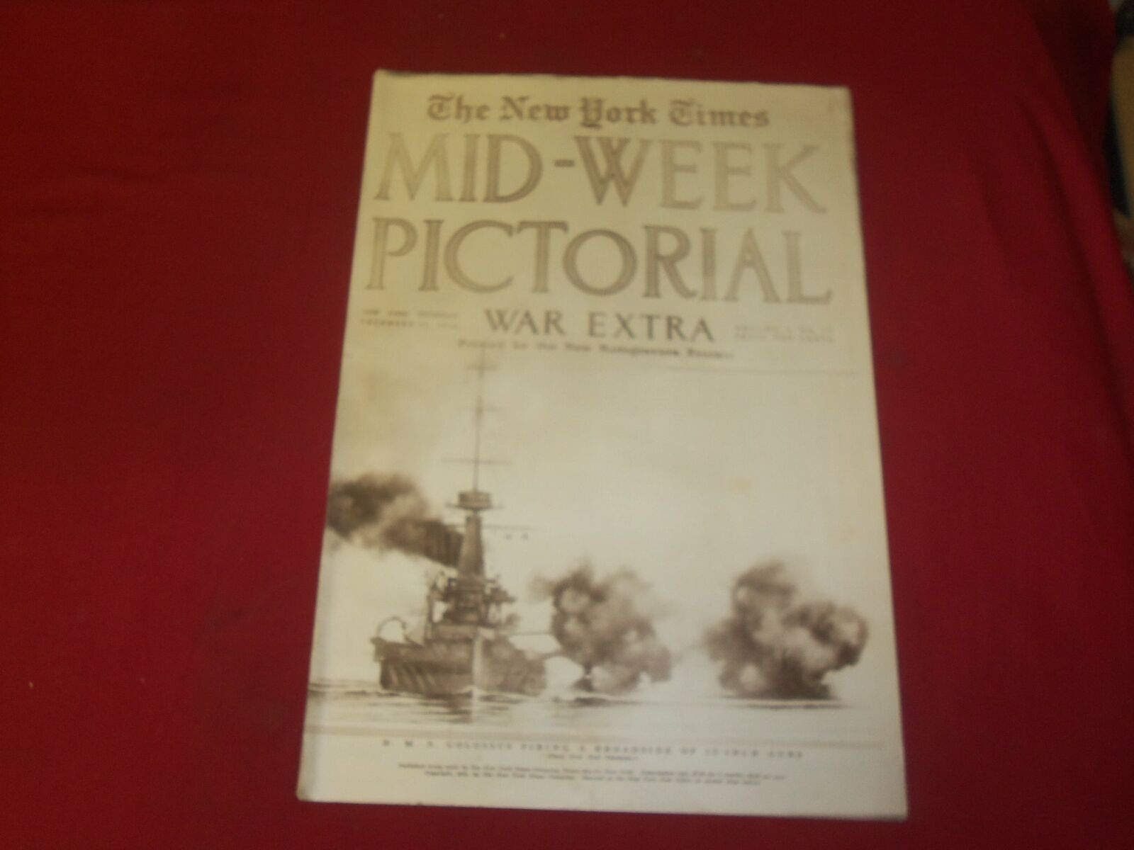 1914 DECEMBER 31 NY TIMES PICTORIAL WAR EXTRA SECTION - HMS COLOSSUS - NP 3942