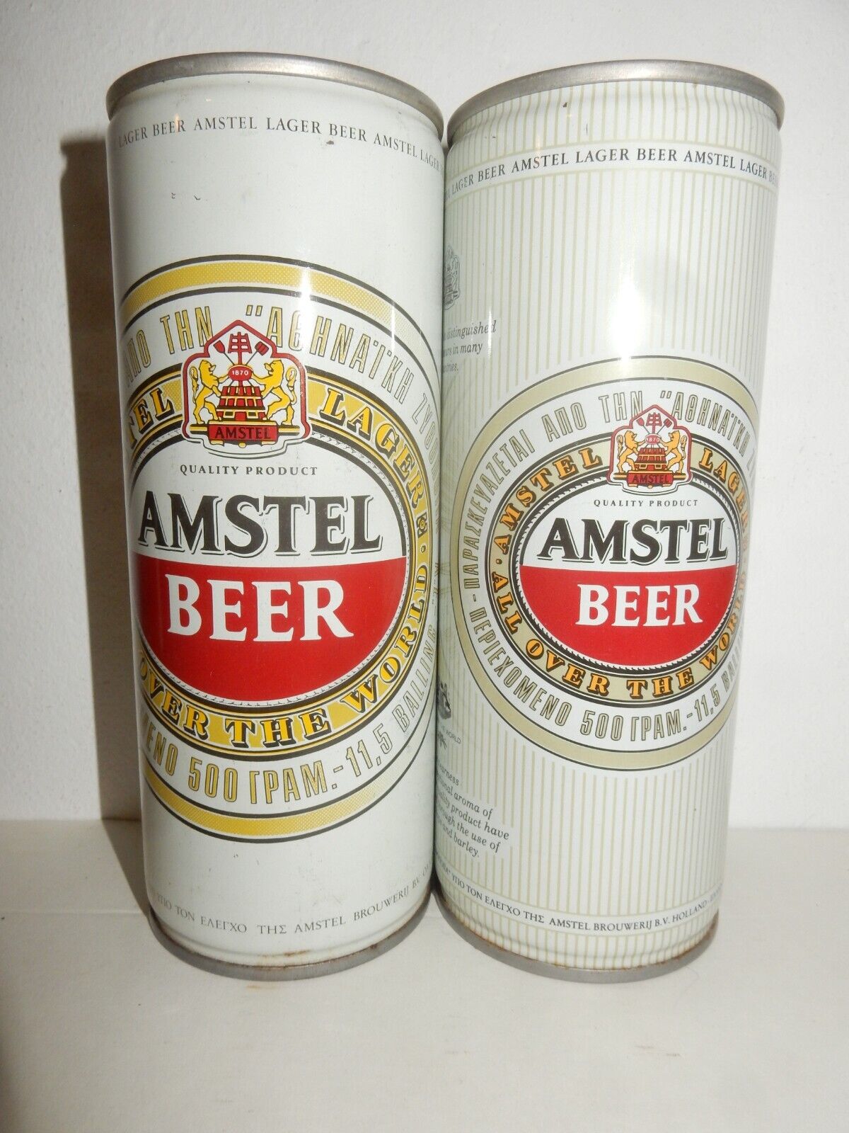 2 AMSTEL Beer Steel cans from GREECE (500ml)  Empty 