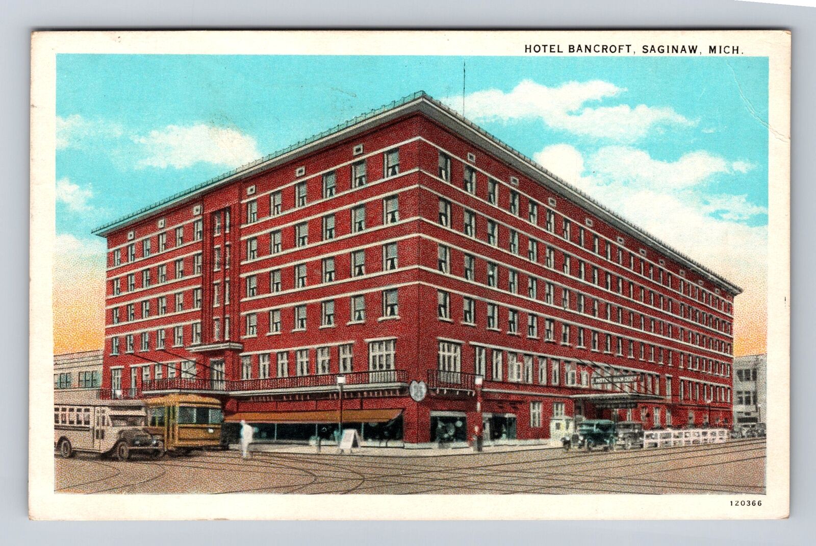 Saginaw MI-Michigan, Hotel Bancroft, Advertising, Antique Vintage c1934 Postcard