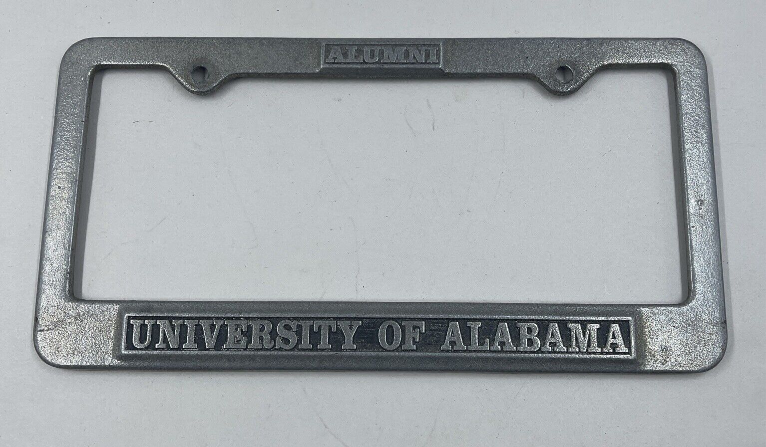 Vintage University of ALABAMA Pewter License Plate Frame ALUMNI