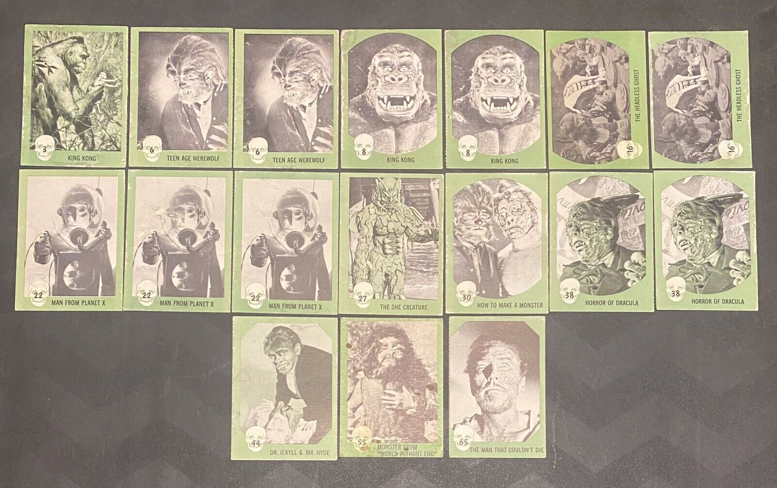 1961 Nu-Card Horror Monster Series Cards  ~U PICK The Cards You Need~