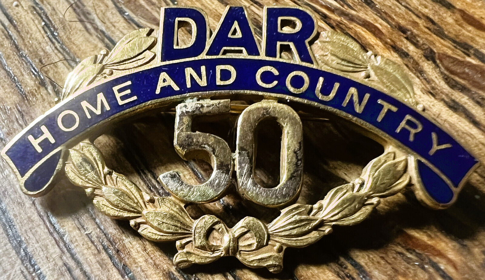 Vintage DAR 50 Years of Service Pin Gold Filled