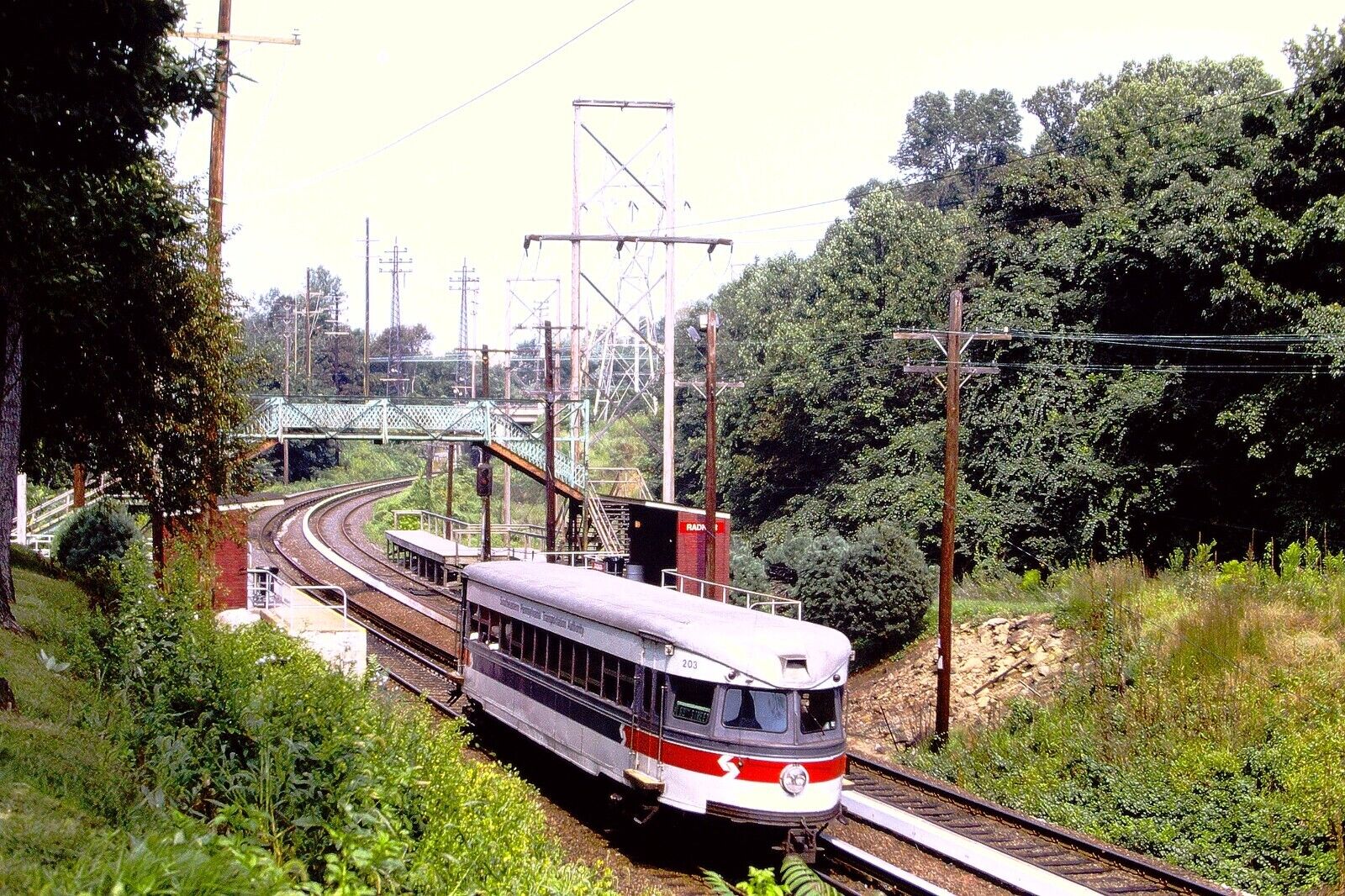 Vintage 35mm Railway Slide Philadelphia Septa Train No.203 (85)