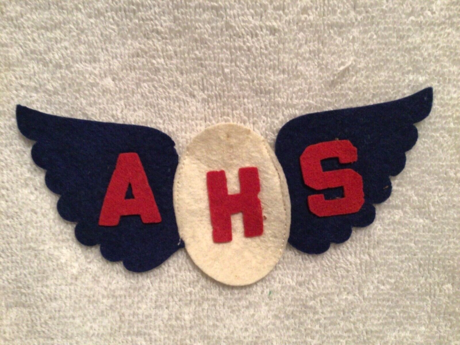 Vtg. Albion High School IL Cloth Patch Red White & Blue 5 1/2 By 2 1/2 Inches