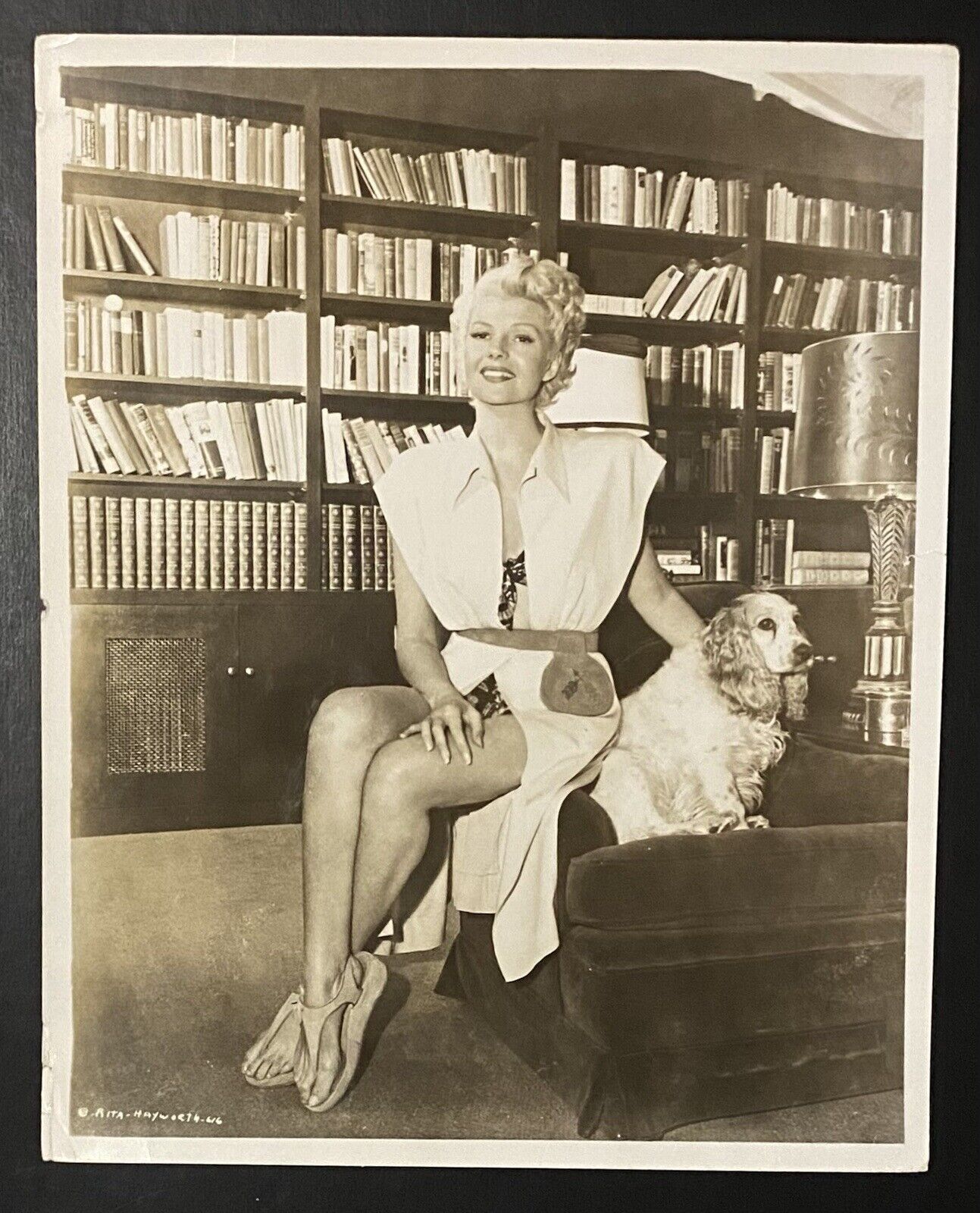 1948 Rita Hayworth Original Photo Santa Monica Home Columbia Shanghai Stamped